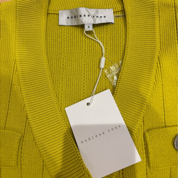 Endless Rose Shank Button V-Neckline Knit Mini Dress - Picture 12 of 15